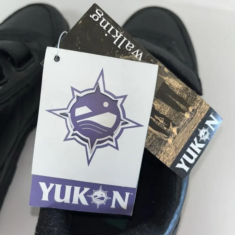 Yukon Journey Black Leather Adjustable Strap Walking Shoes Men’s 8.5